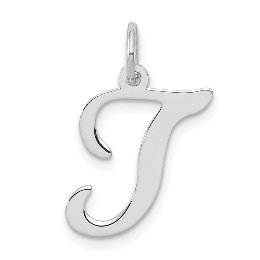 Sterling Silver, Sophia Collection, Small Script Initial T Pendant